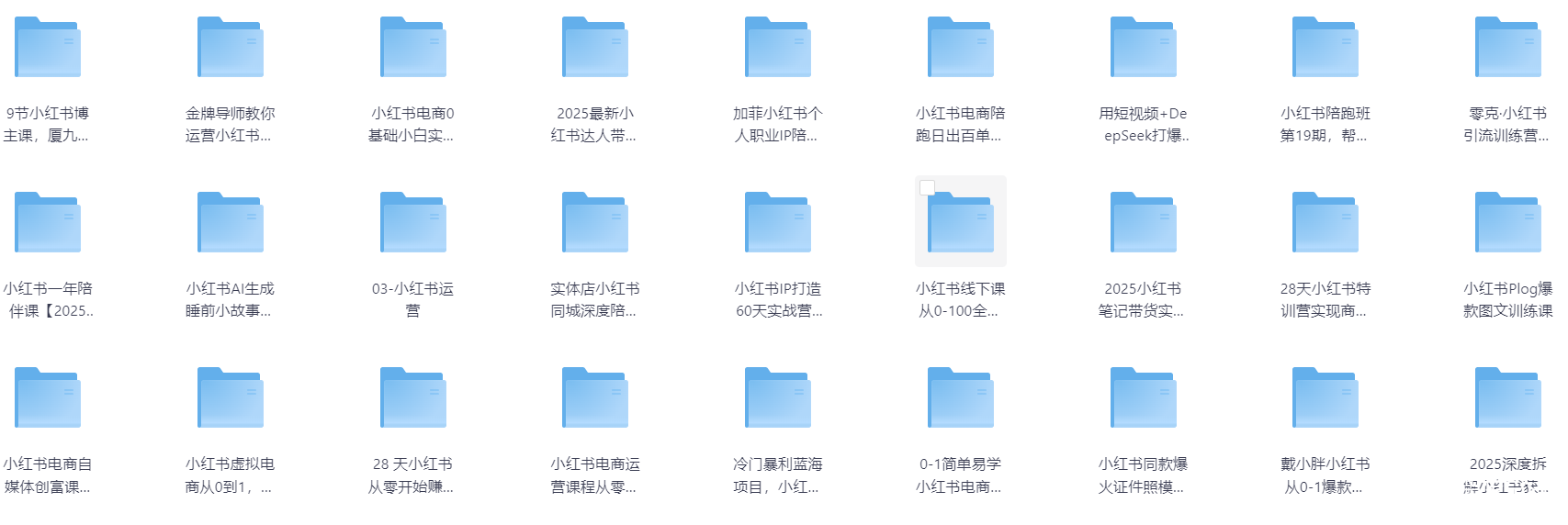 59部小红书教程集合【AI项目、虚拟项目、电商等】